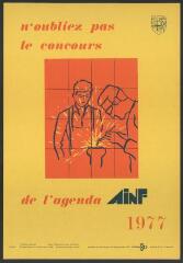 Affiche n° 997 : « N'oubliez pas le concours de l'agenda AINF 1977 ».
