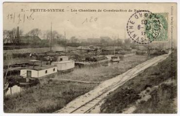 Petite-Synthe (Nord), les chantiers de construction de bateaux.