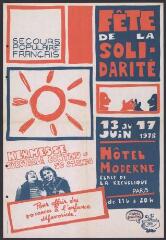 " Fête de la solidarité, 13-17 juin 1978, hôtel moderne, place de la République, Paris ".